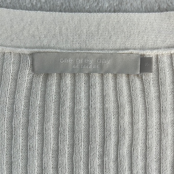 One Grey Day Paige Cardigan in color white, Sable - Picture 2 of 7